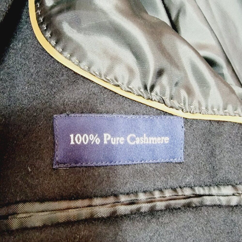 Coppley 100% Pure Cashmere Mens 3/4 Black Trench Coat Size 42 - Picture 14 of 16